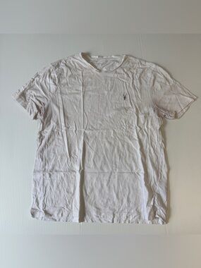 AllSaints Brace Tonic Crew T-Shirt XL White Ramskull Indie Sleaze Minimalist